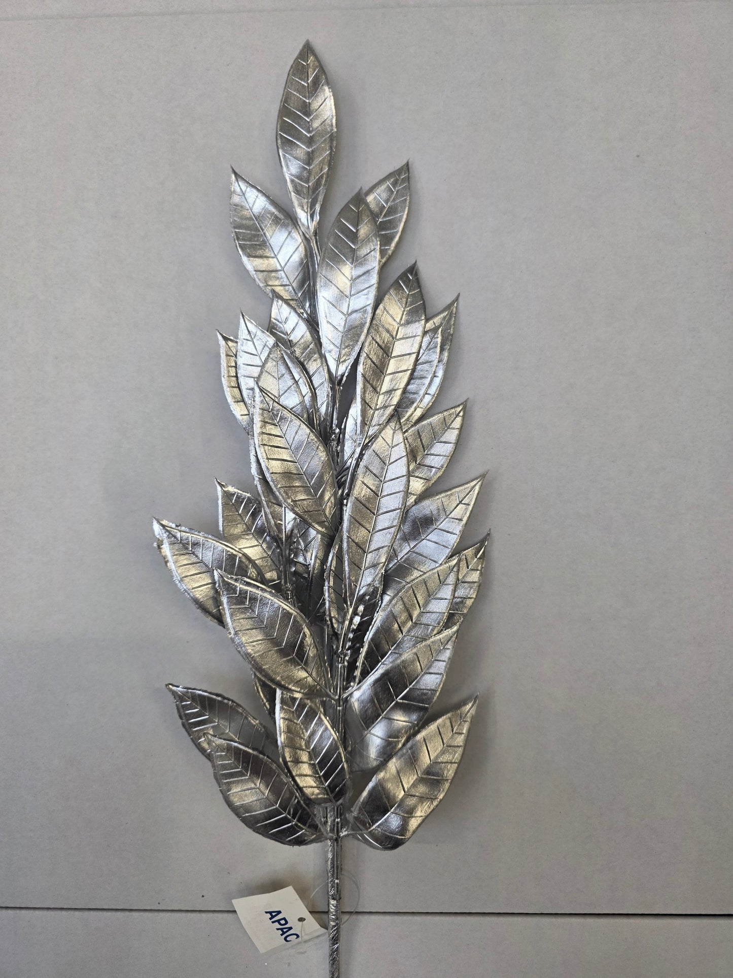 Metallic Laurel Leaf Spray Silver