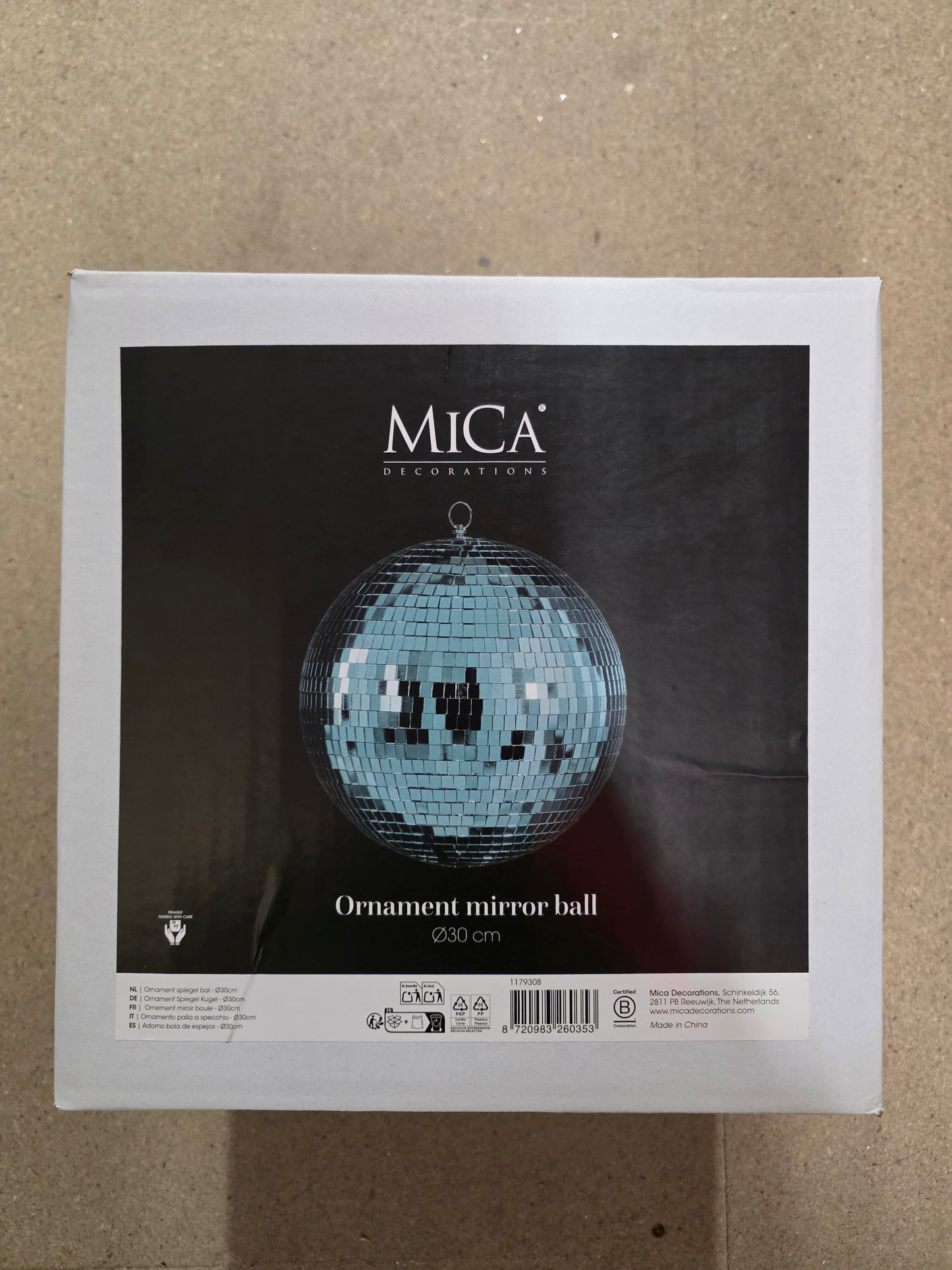 Bauble Mirror Ball Green 30cm