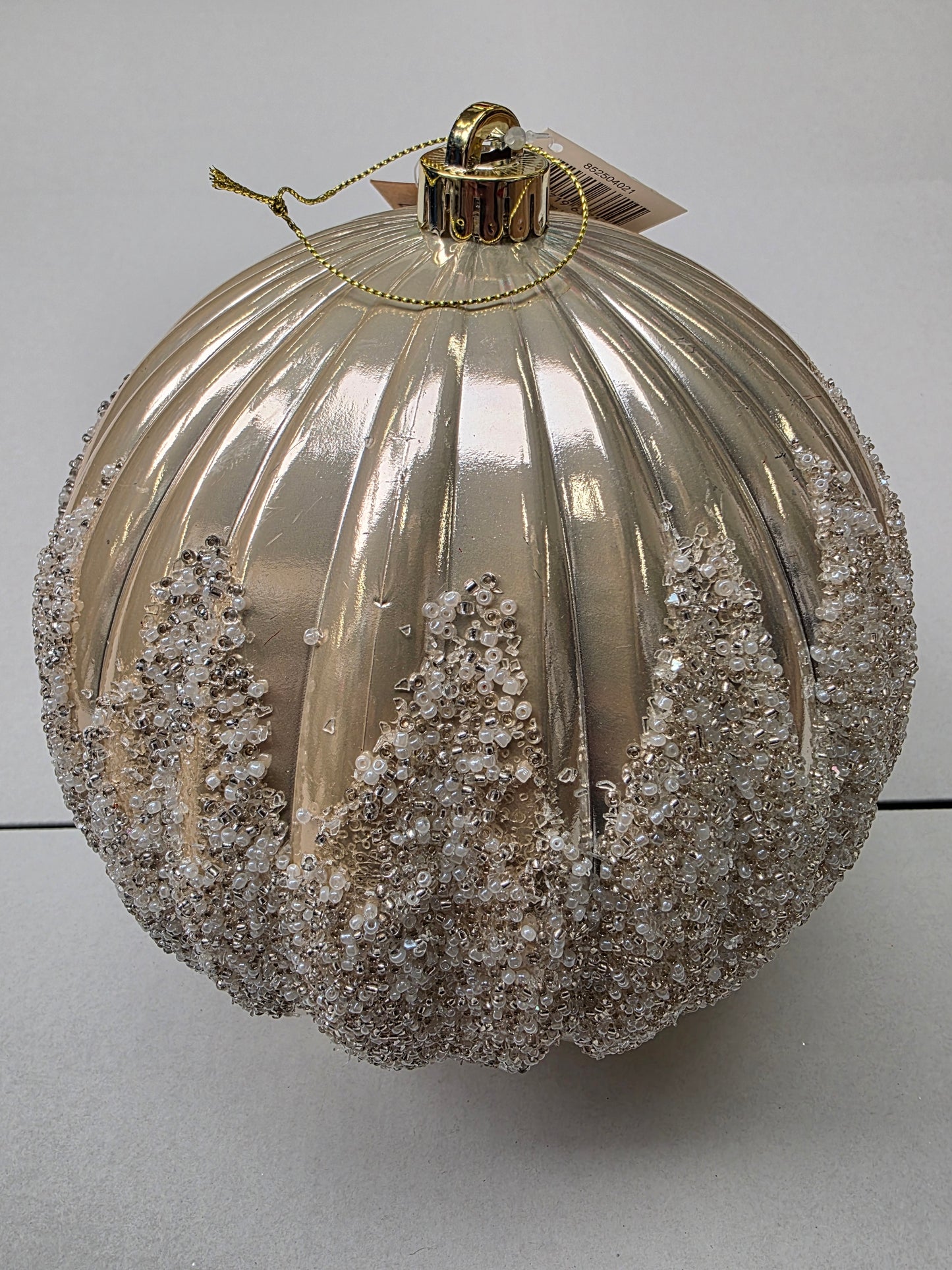 Bauble Oval Pattern Gold 20cm