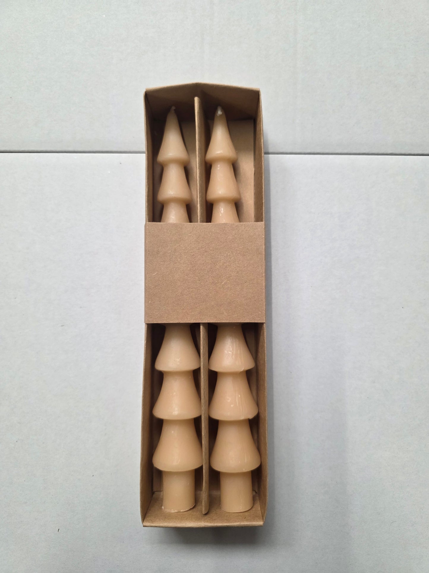 Dinner Candle Xmas Tree Beige X2
