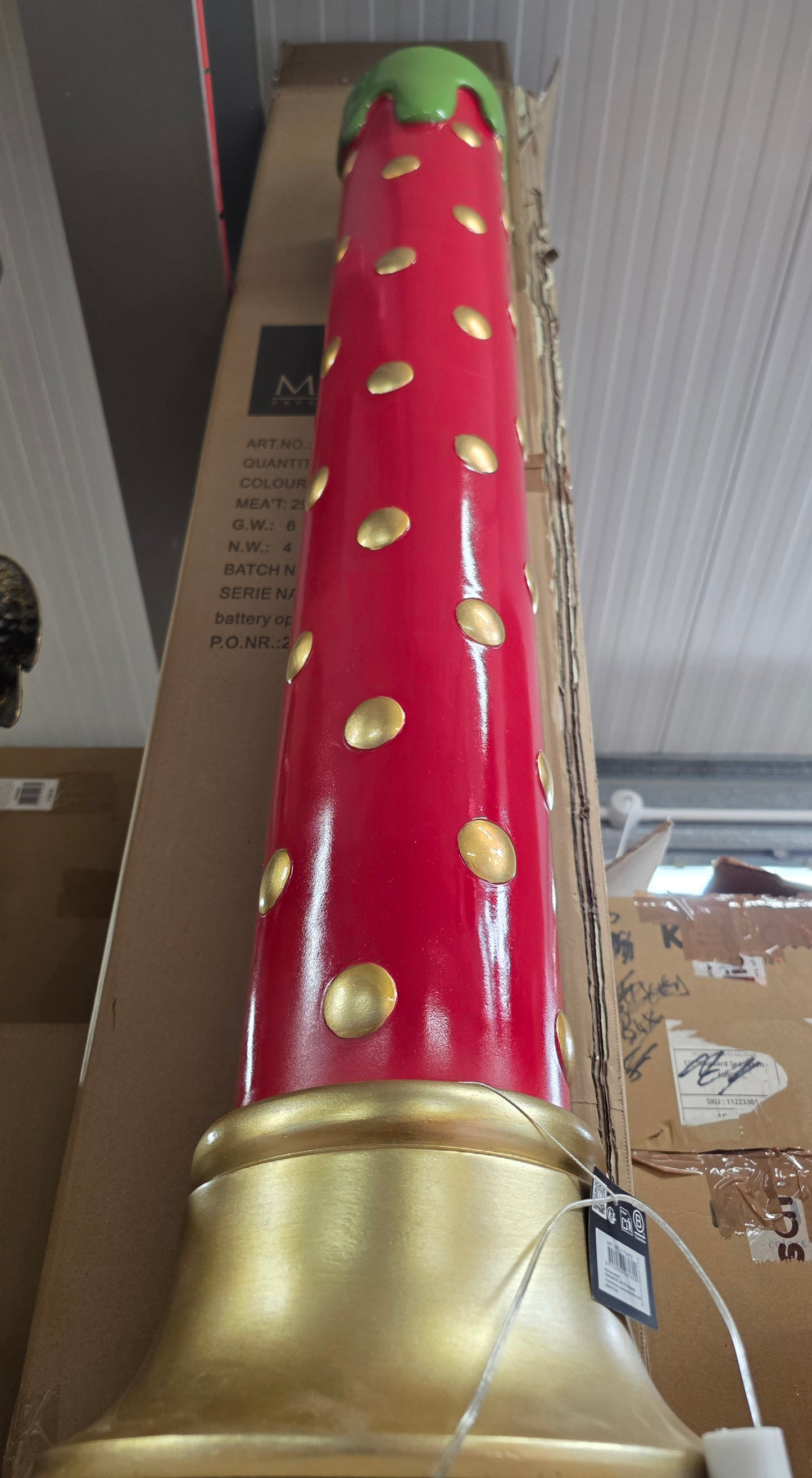 L E D Candle Red Battery 123x25cm