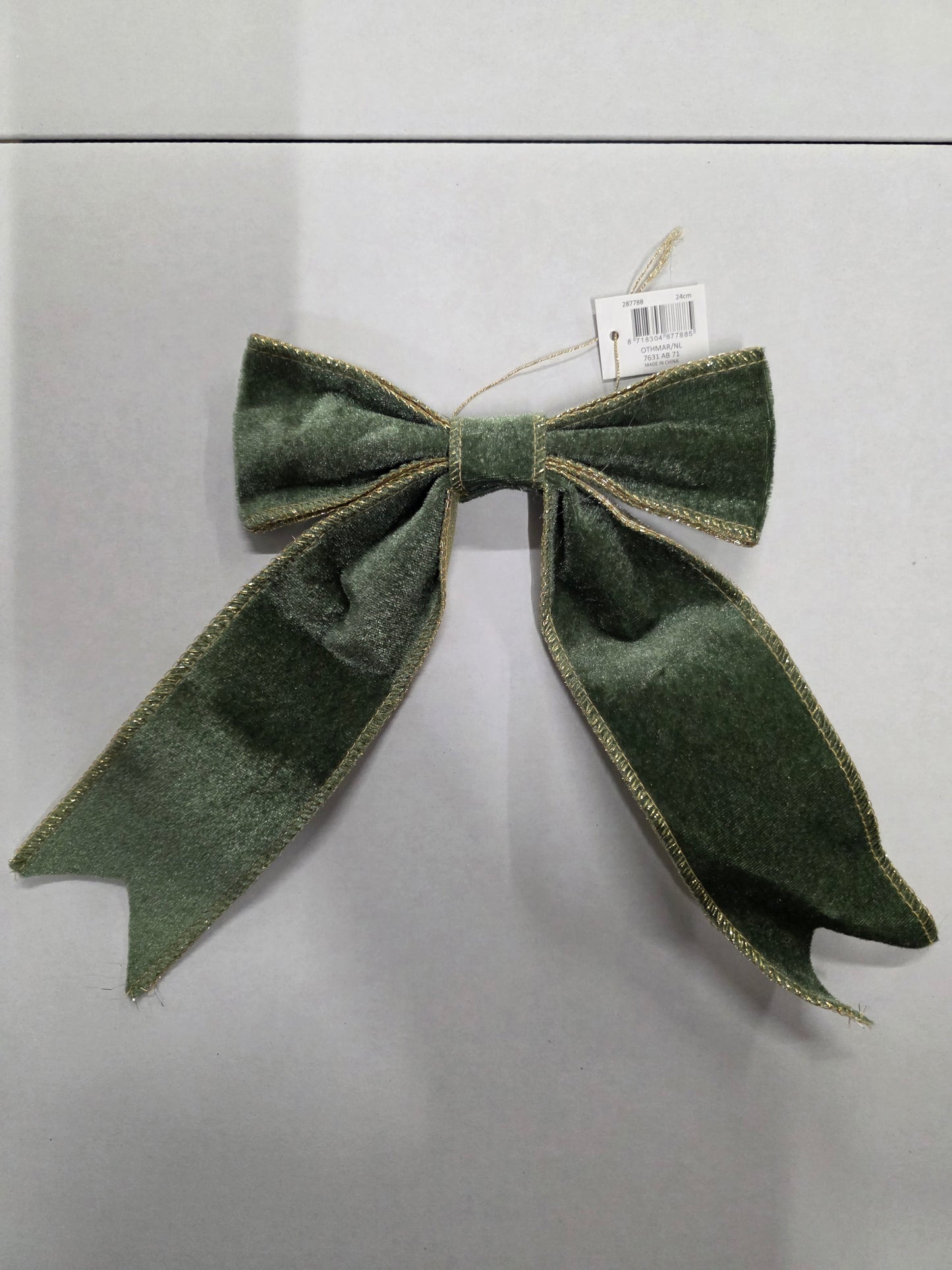 Bow Fabric 15x24cm Light Green (PACK OF 3)