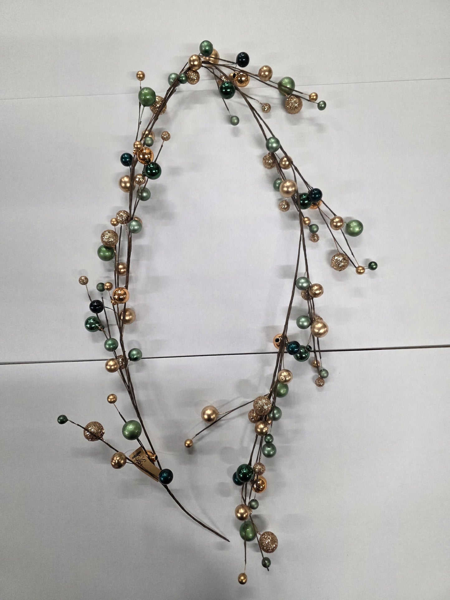 Garland Bauble Green & Gold 150cm
