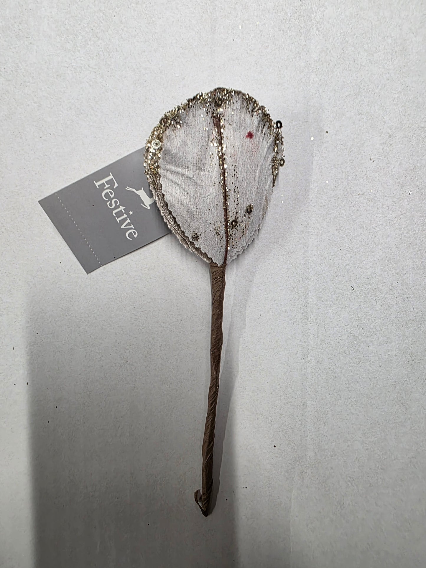 Glitter Flower Champagne 12cm (PACK OF 4)