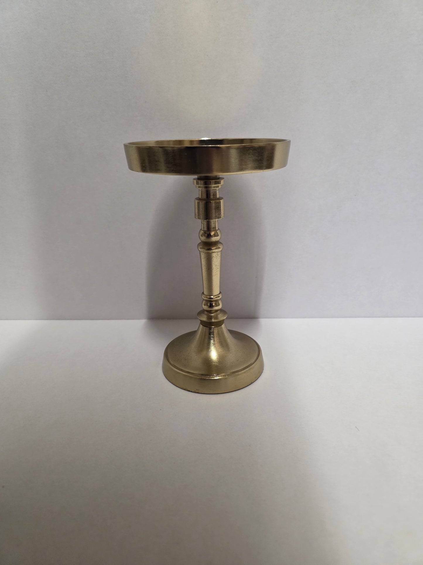 Candleholder Aluminium Gold 8x12cm