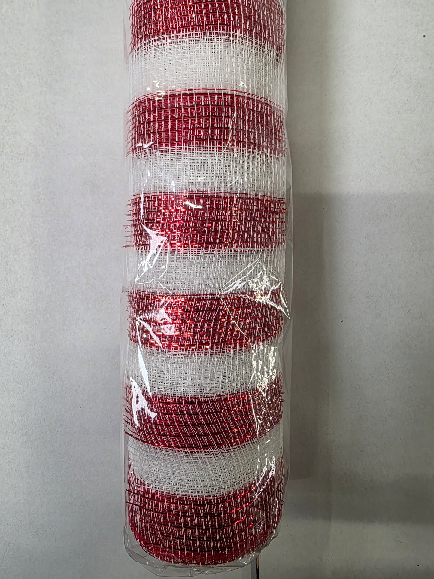 Deco Mesh Red White 50cm X 10m