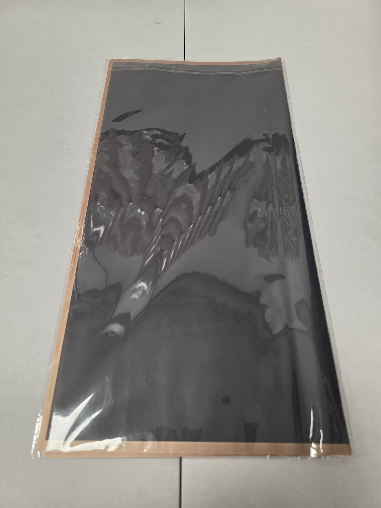 Cello Sheet Frosted Charcoal Gold Border