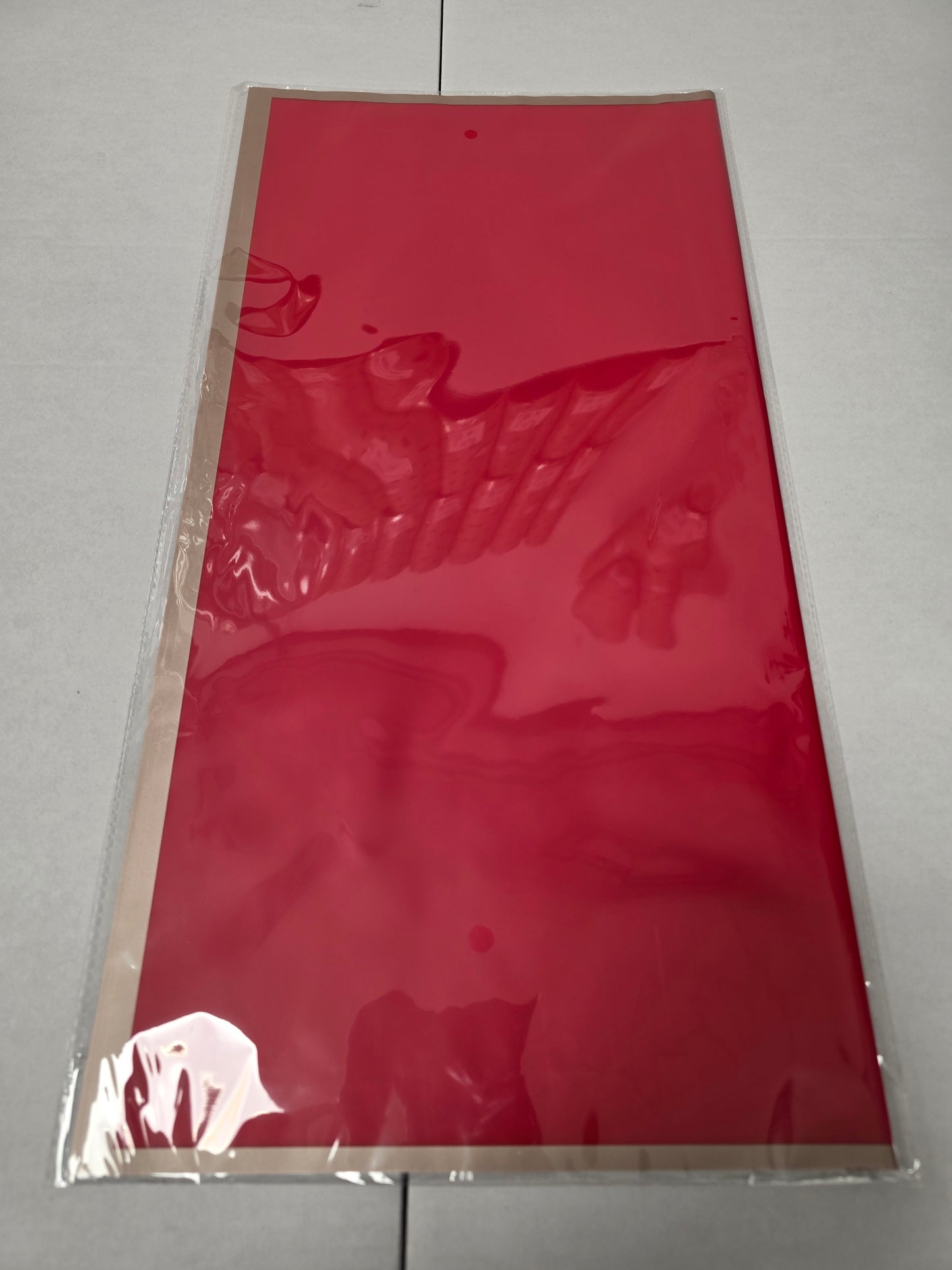 Cello Sheet Frosted Red Gold Border