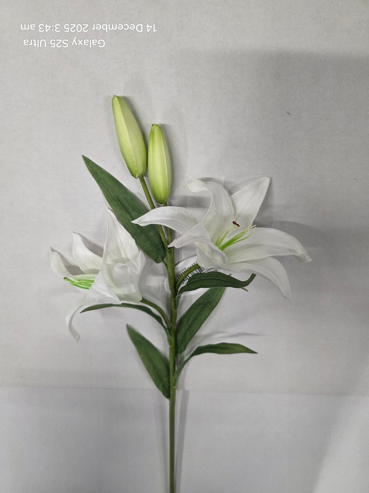 Artificial Lily Spray Real Touch White