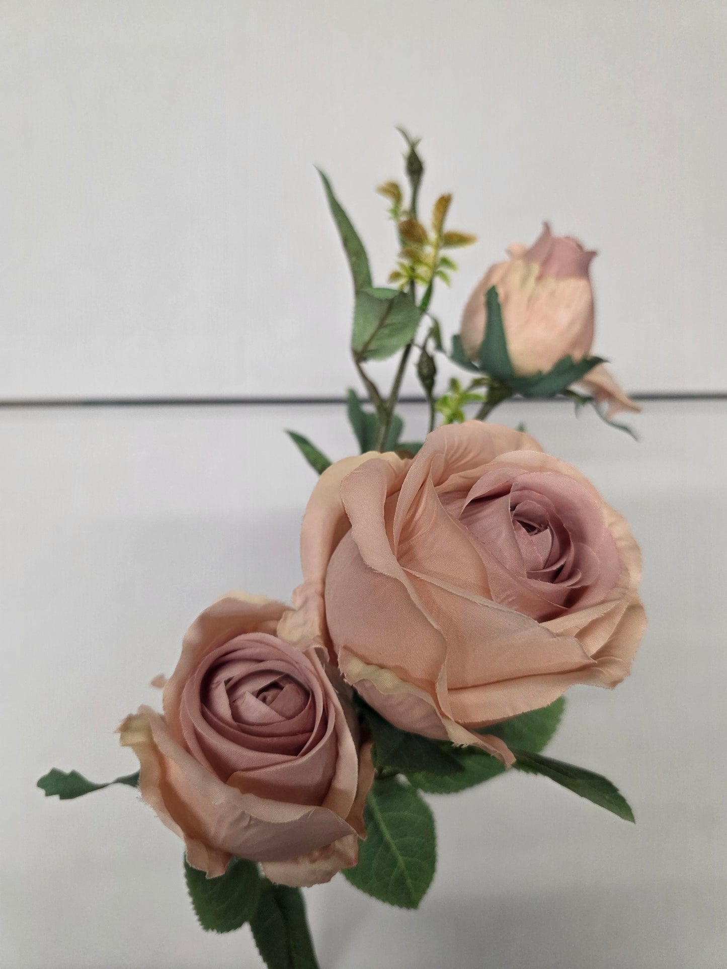 Artificial Rose Bud Bisque (PACK OF 2)