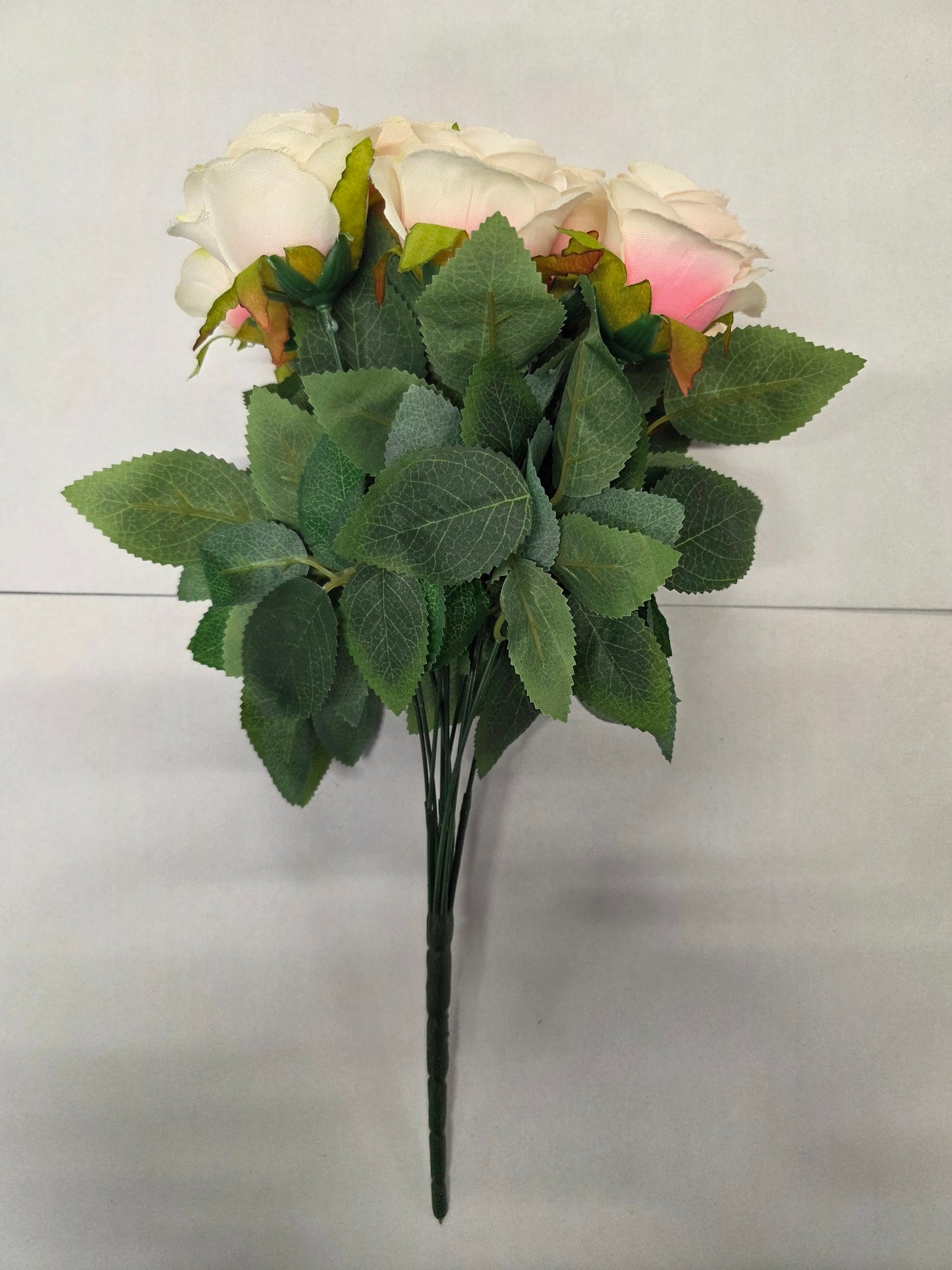 Artificial Rose Bunch Peach 45cm X12