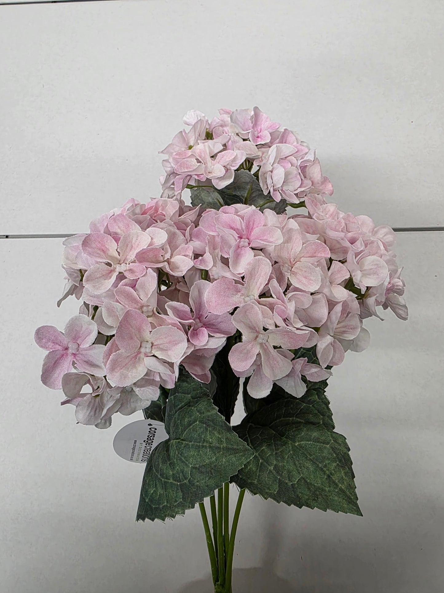 Artificial Hydrangea Bush Light Pink 43cm