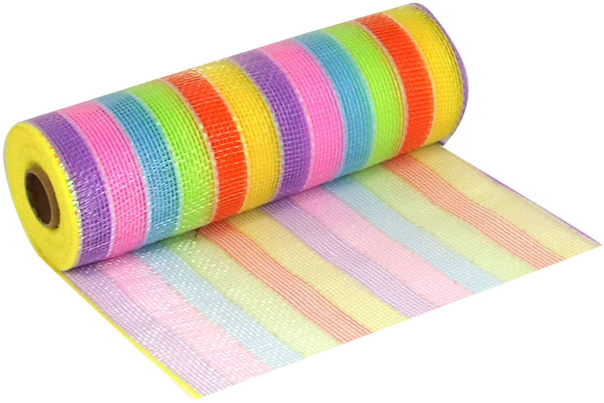 Deco Mesh Rainbow Stripe