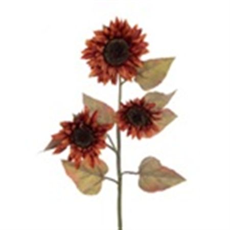 Autumn Sunflower Spray 84cm Rust
