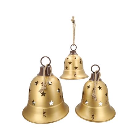 Christmas Bell Magna Gold Set Of 3