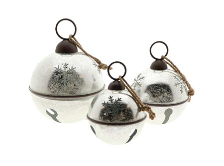 Hanger Snow Bell Set Of 3 Silver