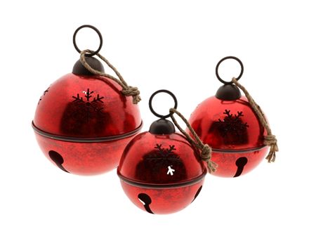 Hanger Snow Bell Set Of 3 Red