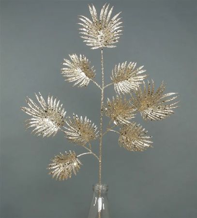 Feather Leaf Glitter Gold