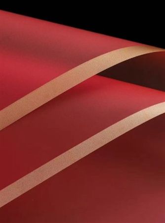 Cello Sheet Frosted Red Gold Border
