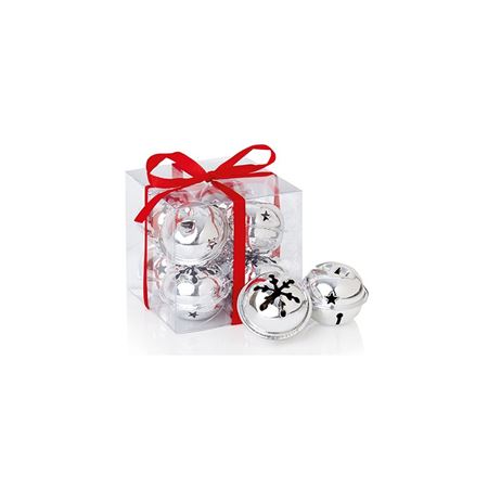 Jingle Bells Silver 8 Pieces 4cm (PACK OF 2)