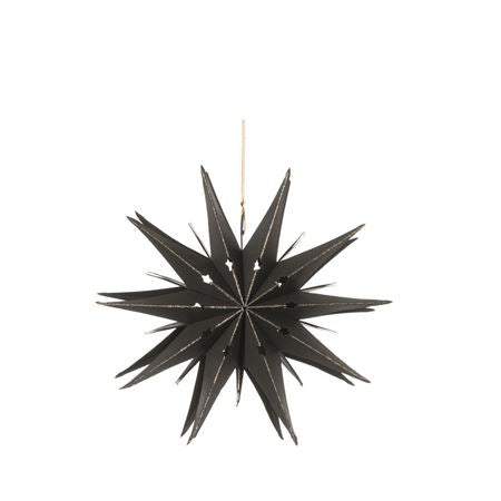 Paper Star Hanger 20cm Black Gold