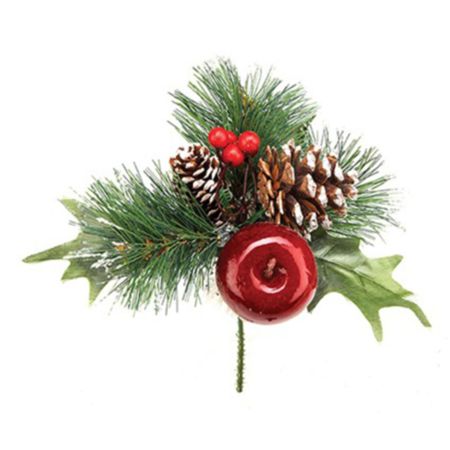 Pick Frosted Cone And Apple 18cm  (PACK OF 3)