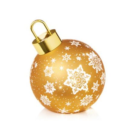 L E D Battery Bauble Table Top Gold 20cm