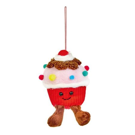 Hanging Plush Christmas Cupcake 15cm
