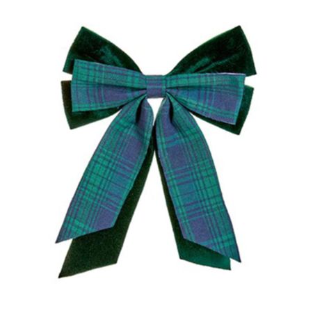 Bow Velour Red And Green 30cm