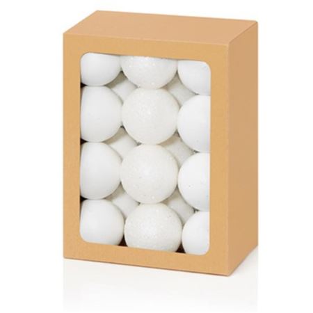 Bauble Multi Finish White 30mm X24