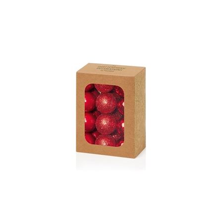 Bauble Multi Finish Red 30mm X24