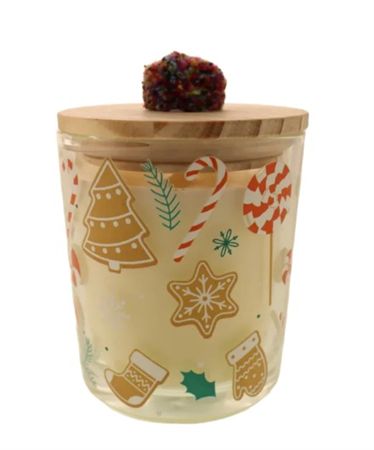 Candle Gingerbread Pompom 12x8cm