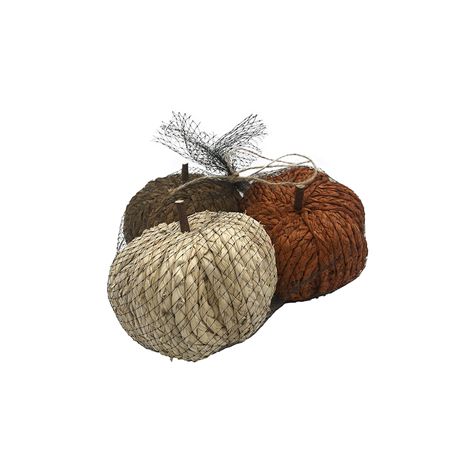 Pumpkins In Net 13cm X3