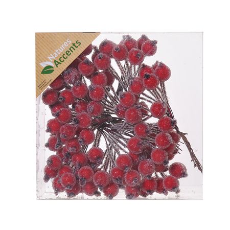 Berries Frosted 12mm On Wire X120 Red