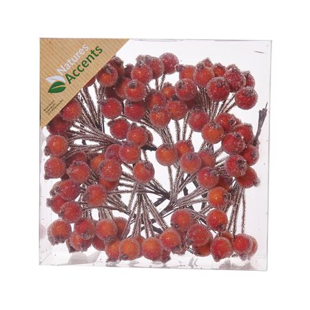 Berries Frosted 12mm On Wire X120 Orange