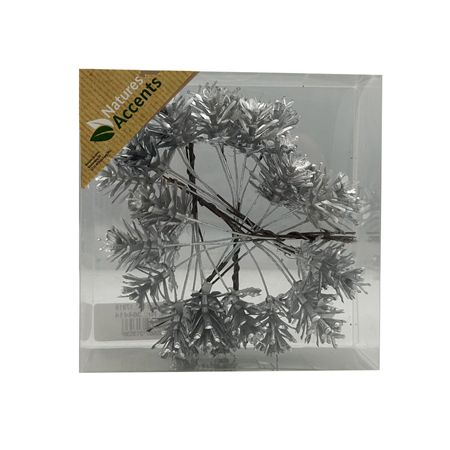 Pinecone On Wire X30 Silver 3cm
