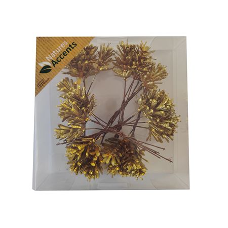 Pinecone On Wire X30 Gold 3cm
