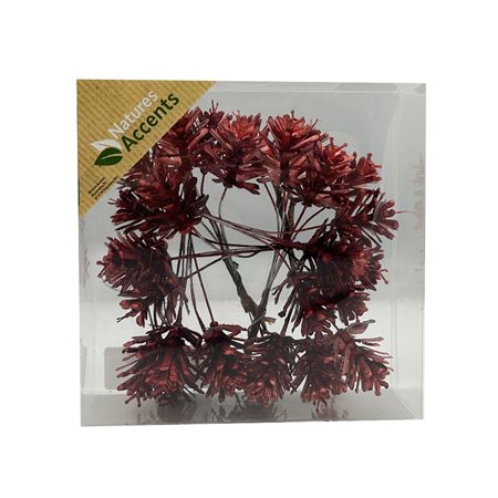 Pinecone On Wire X25 Red 3cm