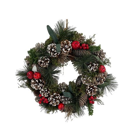 Dried Wreath With Red Apple 35cm