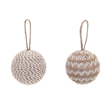 Bauble Jute Natural 8cm X12