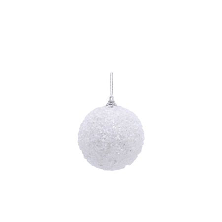 Bauble Frosted White 8cm 12 In Box