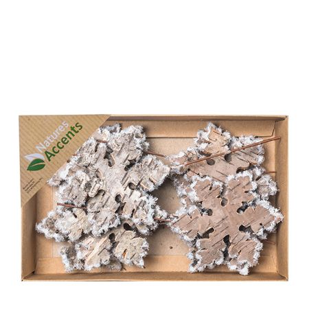 Snowflakes On Wire Snow Birchbark 8cm X12