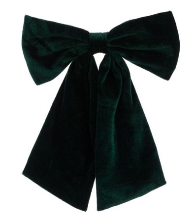 Bow Clip Velvet Green 31cm