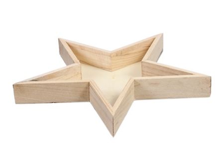 Wooden Tray Star 30x3.5cm