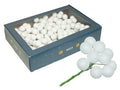 Wired Glitter Balls White 20mm X18 Bunches