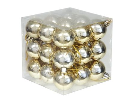 Bauble Plastic Gold 4cm X27