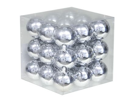 Baubles Plastic Silver 40mm X27