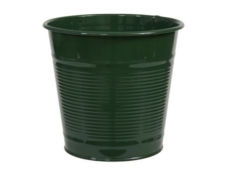 Metal Pot Shiny Green 13x12cm