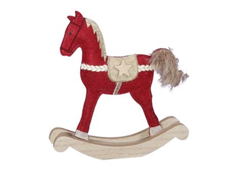 Rocking Horse Felt Red 28x30cm