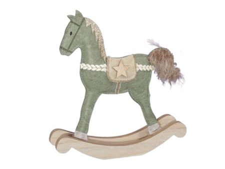 Rocking Horse Felt Green 20x21cm